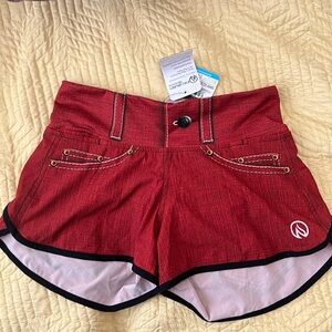 INKnBURN Red Denim Shorts NWT Size 4 Perfect Condition Running Shorts